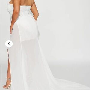 Fashion Nova Strapless White Gown